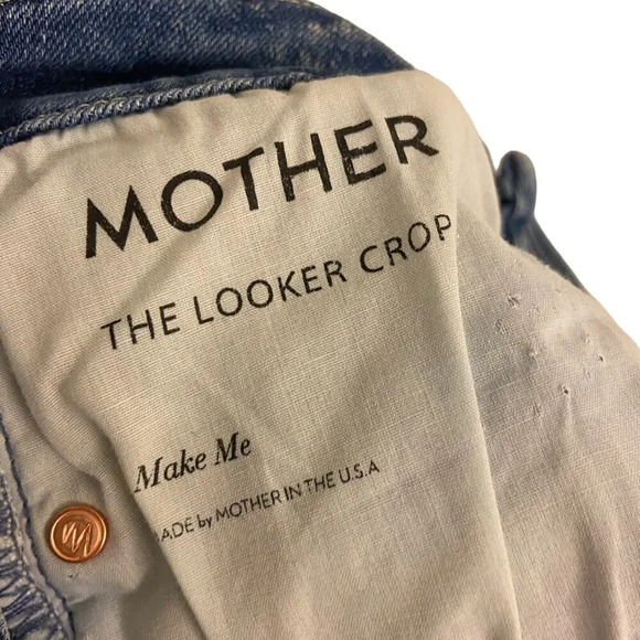 MOTHER Jeans The Looker Crop Make Me Blue Size 25 - Picture 5 of 6